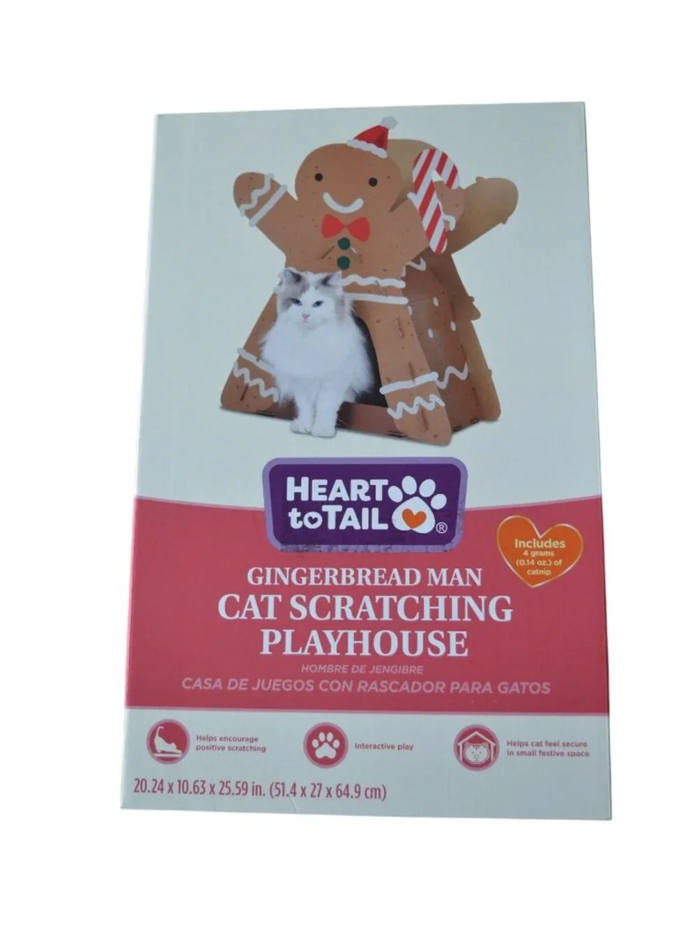 Heart to Tail  Gingerbread Man Cat Scratching Playhouse with Catnip NIB